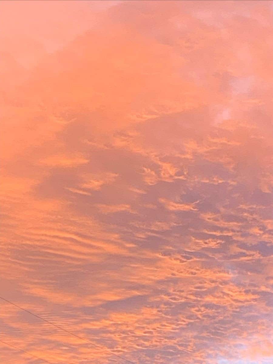A sunset sky with orange, white, and blue colors.